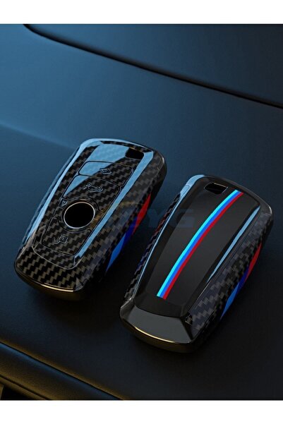 idealaksesuar Bmw Anahtarlık Siyah Karbon Şık Tasarım Kumanda Kabı Bmw Keycha...