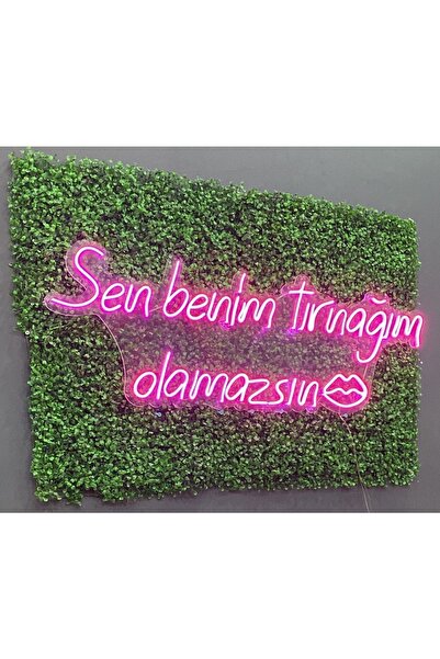 HYL Neon Led Işıklı Sen Benim Tırnağım Olamazsın Yazısı Gece Lambası Ve Dekor...