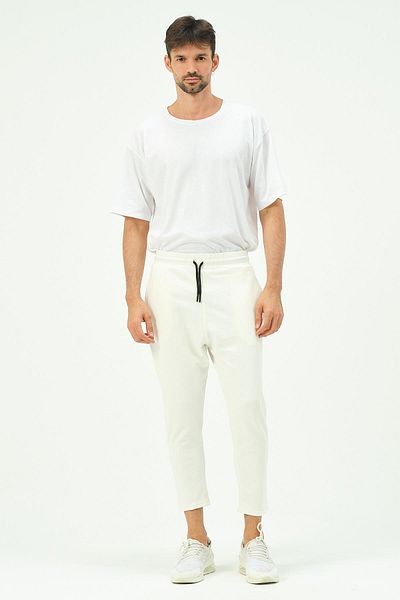 C&City Locker geschnittene Herren-Jogginghose mit geradem Bein 785 Ecru
