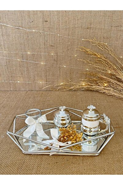 TutkuSetUp Söz-Nişan Prizma Tepsi Seti, Nişan Tepsisi, İsteme Tepsisi, Gold D...