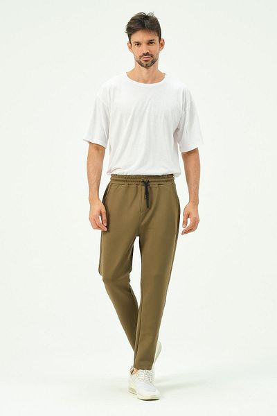 C&City Herren-Jogginghose mit geradem Bein und Seitentaschen 852 Khaki
