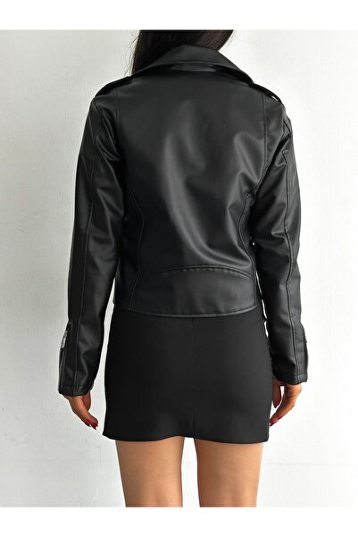 Noa Noa Κοντό δερμάτινο μπουφάν - με φερμουάρ