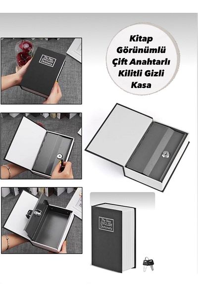 Mi-ÇA HOME Book-Looking Double Keyed Locked Hidden Safe / Dictionary, Piggy Bank Anti-Theft Steel Safe