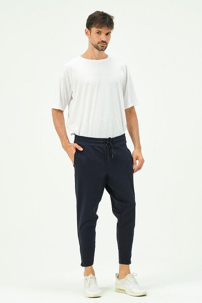 C&City Men's Zippered Leg Back Pocket Sweatpants 782 Navy Blue