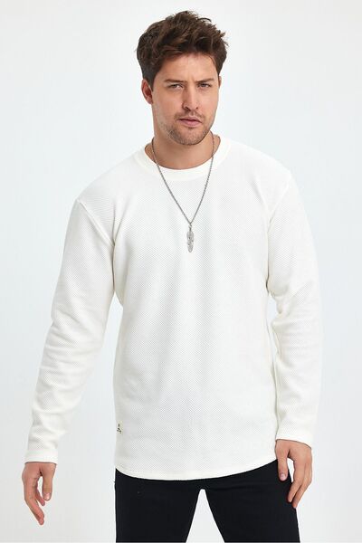 PELİTİSS Long Sleeve Sweat Comfortable Cut Oval Skirt Detailed