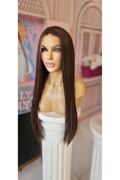 LOLLY PONY 75cm Korea Fiber Synthetic Straight Auburn Front Tulle Wig