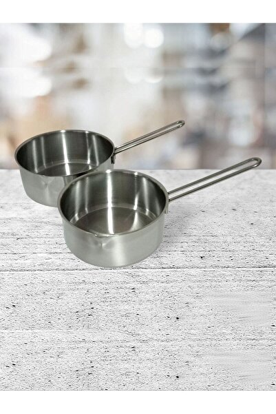 Russet 2'li Sütlük Cezve Sos Tavası Yumurta Haşlama Tencere Seti (17 cm ve 15...