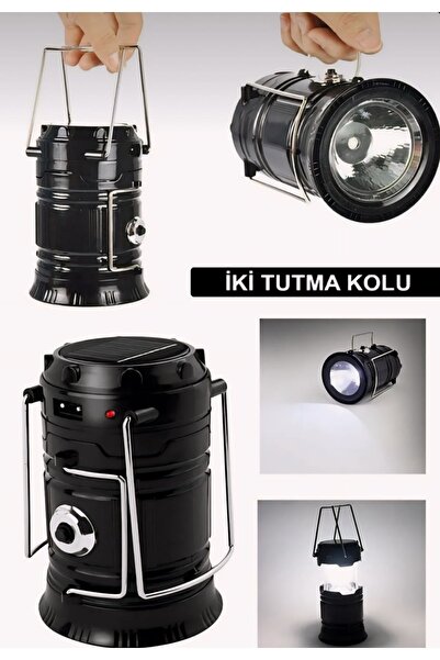 Mi-ÇA HOME Güneş Enerjili Çok Fonksiyonlu Usb Çıkışlı  Şarjlı Ledli Kamp Feneri/ El Feneri Işıldak