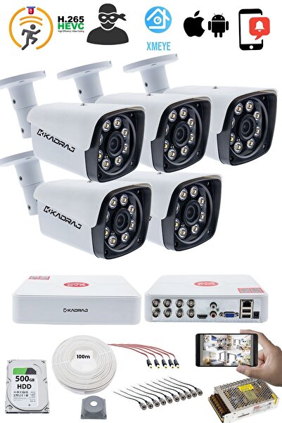 Kadraj 5 KAMERALI  SET - 5MP Sony SecuLensli 1080P Full HD AHD,8 Ultra Warm L...