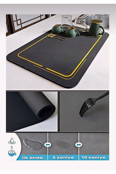 Mi-ÇA HOME Multi-purpose Water Absorbent Magic Countertop - Dishwashing DrYing DrYing Mat with Non-slip Base