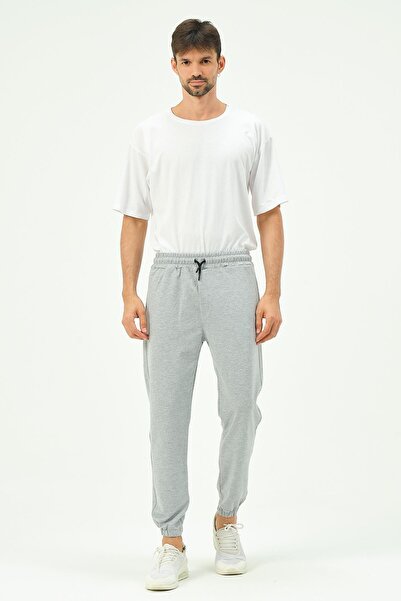 C&City Men's Elastic Leg Sweatpants with Side Pockets 781 Gray