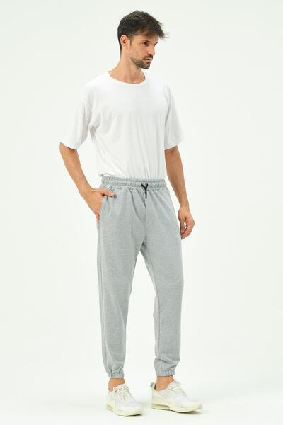 C&City Men's Elastic Leg Sweatpants with Side Pockets 781 Gray