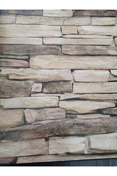 Oskar Üç Boyutlu Doğal Taş Desen Silinebilir Duvar Kağıdı 53 Cm Genişliğinde ...