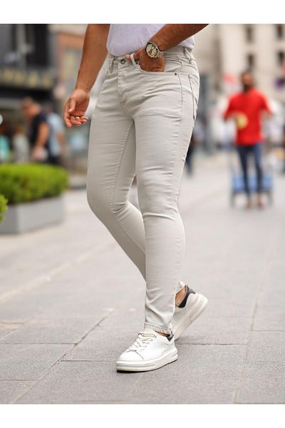 MSRT CreamSlimFitJeansPants