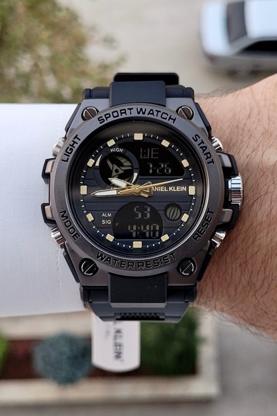 Daniel Klein Men's Wristwatch - Black Cord, Gold Numbers