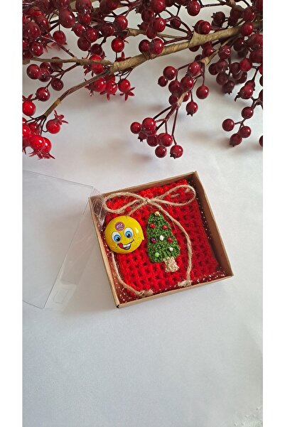 SOUL BY A&B El Örgüsı Yılbaşı Kesesi Ağaç Süsü Kırmızı Kese Içinde Çikolata H...