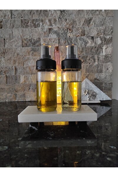 Zeybek Marble Marble Footed Presentation Plate Under Oil Pot 20×10 cm