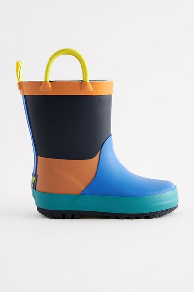 Next Baby Αδιάβροχες μπότες βροχής μπλε πορτοκαλί - Color Block Boots