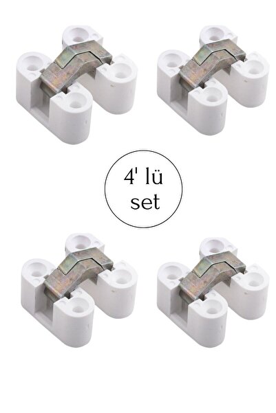 THE WINDS Akıllı Masa Menteşesi Oval Kırma Katlanır Masa Menteşesi 4 Adet Beyaz