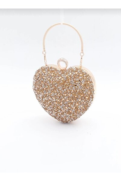 GP GUES POLO Stone Detailed Heart Women's Evening Bag