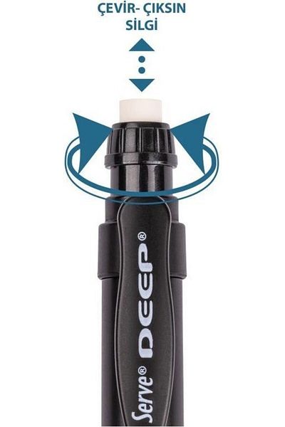 Serve Deep Mechanical Tip 0.7 mm Metallic Black Pen
