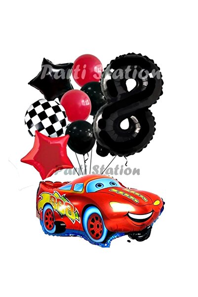 Parti Station مجموعة بالونات سيارات لايتنينج ماكوين لسباق السيارات بعمر 8 سنو...
