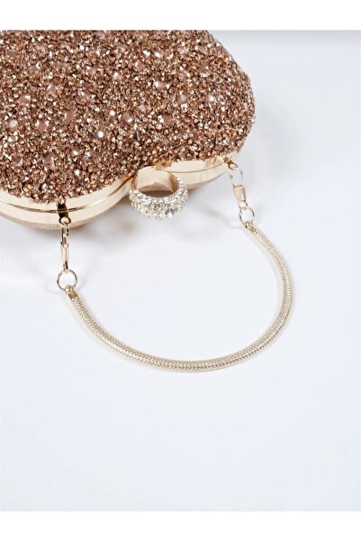 GP GUES POLO Stone Detailed Heart Women's Evening Bag