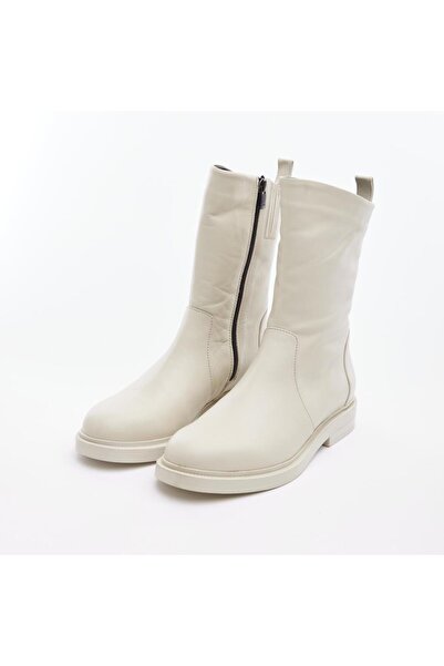 derinet Hakiki Deri Fermuarlı Kadın Bot