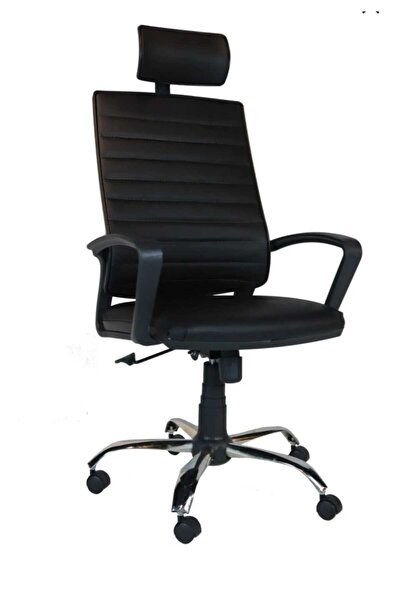 Vizyonx Deri Yönetici Makam Koltuğu- Siyah Başlıklı Büro Ofis Müdür Koltuğu-bilgisayar Çalışma Sandalyesi