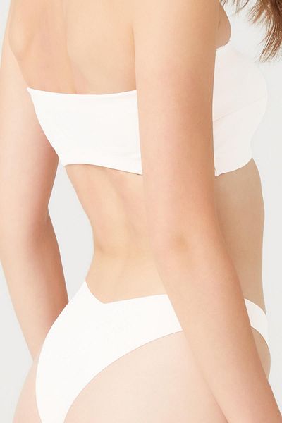 Cottonhill Cream Color Strapless Crop Top Bustier