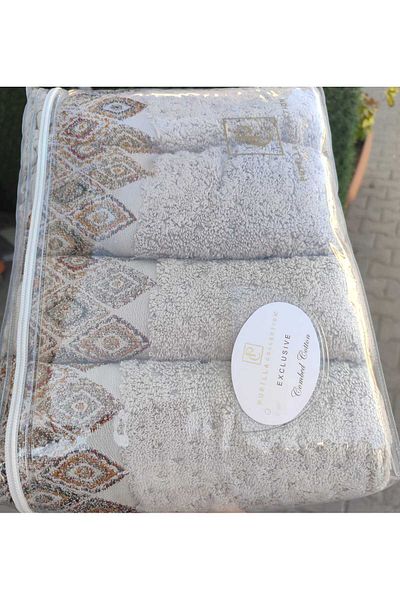Pupilla Pack of 4 Combed Cotton 50*90 Jacquard Hand-face Towel Set Kilim