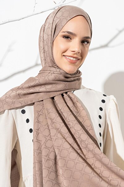 JAWEL Kadın Geometrik Desen Jakarlı Şal