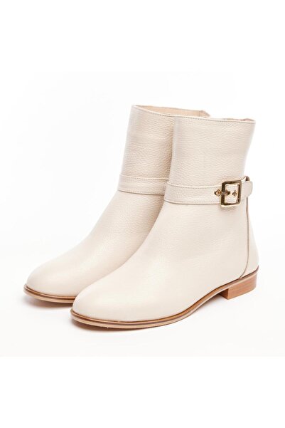 derinet Hakiki Deri Kadın Tokalı Bot