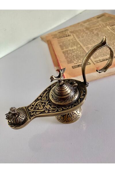 hediye PİRİNÇ KANDİL ALATTİN SİHİRLİ LAMBASI DEKOR DEKORASYON OBJE BİBLO HEDİ...