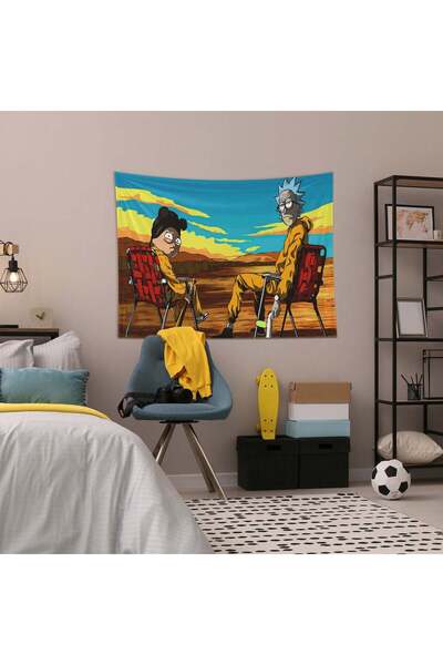The Lucid Lab Breaking Bad / Rick and Morty Duvar Örtüsü - 100 cm x 135 cm