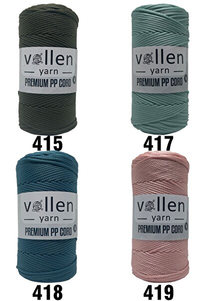 vollen yarn 400 Gr Polyester Macrame Thread, 2mm Set of 2, Macrame Thread, Supla Thread, Bag Thread, 460 Meters