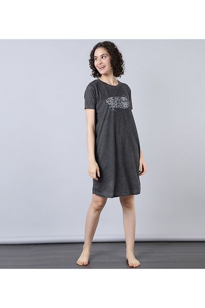 Aila Women's Sleepwear Charcoal Dress