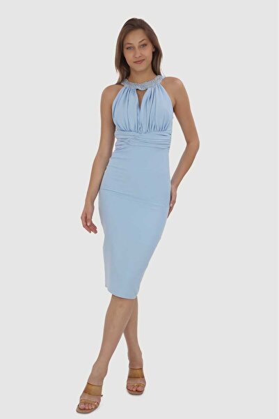 SUSEB El İşi  Boncuk Detaylı Drapeli Elbise