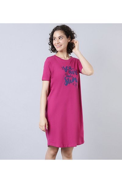 Aila Women's Sleepwear Fuchsia Dress