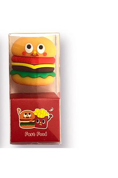 Giftpoint Fast Food Pencil Sharpener Stationery Gift 3d Silicone Colored Office with Hamburger Figure 3.5x2x2cm 1 Piece