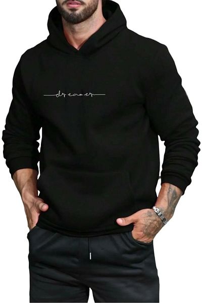 LA GULER Φούτερ με κουκούλα Dreamer Printed Unisex Oversize - Βαμβακερό 3 νήματα