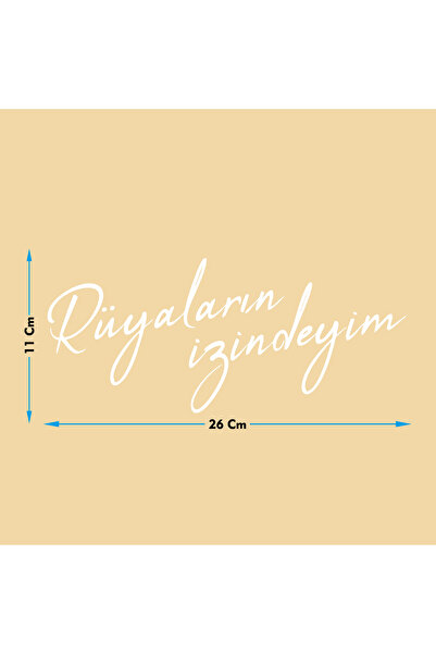 Şimdi Trend 26X11 cm I Follow Dream Auto Sticker - Glass Text, Special Text M...