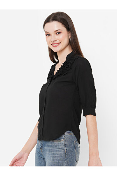 Mish By Styli Ruffled Neckline Georgette Top