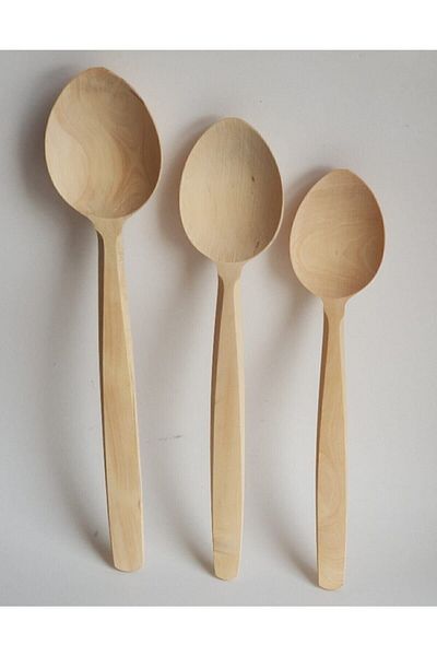 YILDIZLI HOME Polished Wooden Spoon Set 3 Pieces