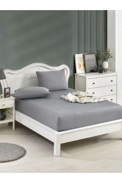 Suvida Soft Color Cotton Single Pillowed Elastic Sheet Set