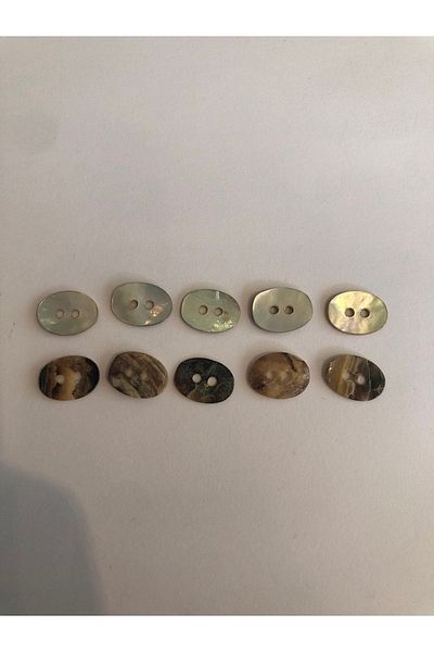 aensia Real Original Oval Pearl Button 20 Size Button Pearl Button - Pack of 10 Buttons