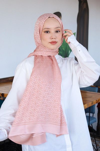Hint İpek Double Paint Cotton Jacquard Shawl Pmkjkv02-18
