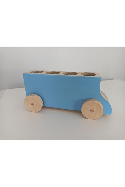 Gepetto Nine Ahşap Mavi Renkli 4 Kişilik Araba – El Yapımı, Eğlenceli Ve Sağl...