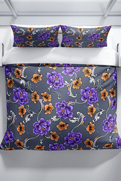PerlaSera Floral 3d Бавовняний сатеневий двоспальний комплект постільної білизни