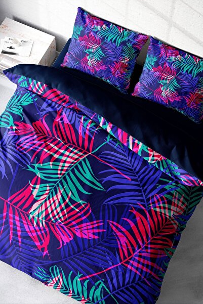 MonoHome Palm Color 3d Бавовняний сатеневий двоспальний комплект постільної б...